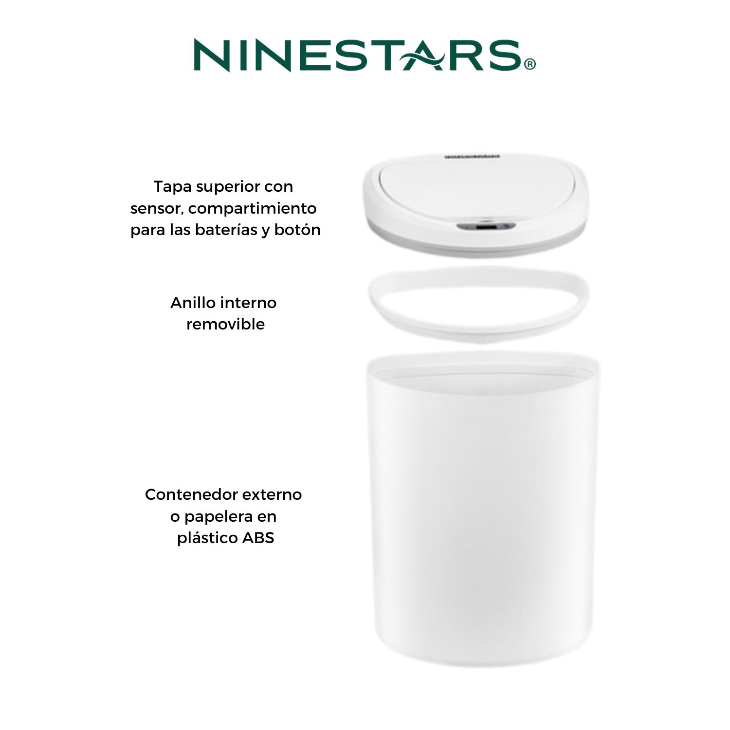 Papelera Automática sensor de movimiento 8 Litros Ninestars