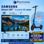 Televisor Smart 50” Crystal 4K + Patineta Scooter 4 Lite